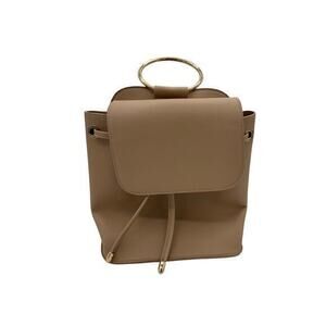 Elegant Tan Backpack with Gold Accents